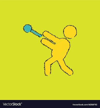 Flat isometric athletics hammer throw summer vector image