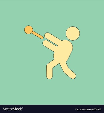 Flat isometric athletics hammer throw summer vector image