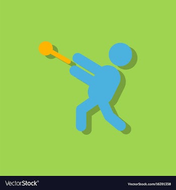 Flat isometric athletics hammer throw summer vector image