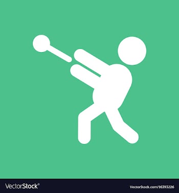 Flat isometric athletics hammer throw summer vector image