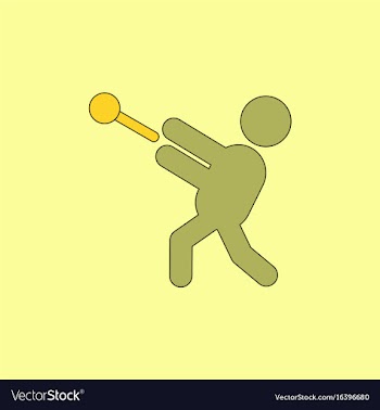 Flat isometric athletics hammer throw summer vector image