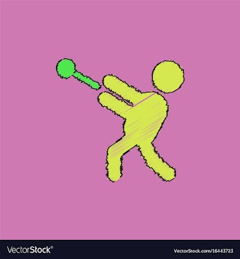 Flat isometric athletics hammer throw summer vector image