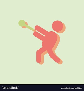 Flat isometric athletics hammer throw summer vector image