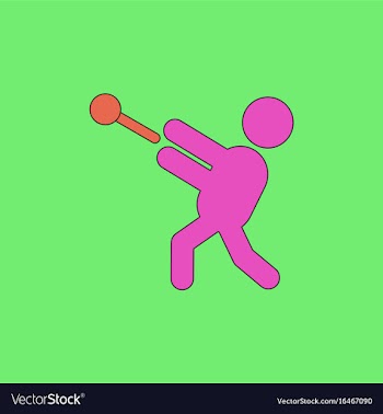 Flat isometric athletics hammer throw summer vector image