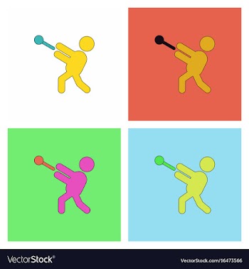 Flat isometric athletics hammer throw summer vector image