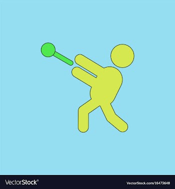Flat isometric athletics hammer throw summer vector image