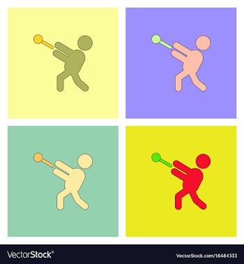 Flat isometric athletics hammer throw summer vector image