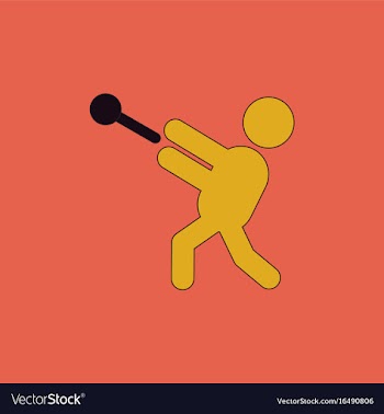 Flat isometric athletics hammer throw summer vector image