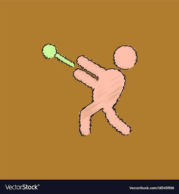 Flat isometric athletics hammer throw summer vector image