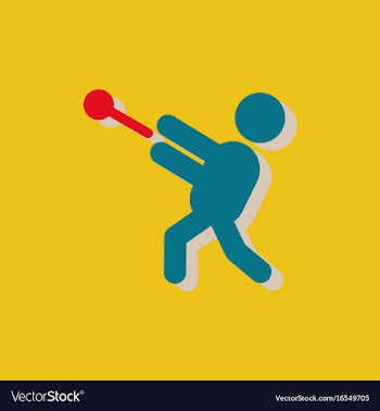 Flat isometric athletics hammer throw summer vector image