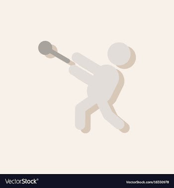 Flat isometric athletics hammer throw summer vector image