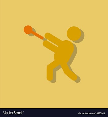 Flat isometric athletics hammer throw summer vector image