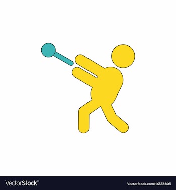 Flat isometric athletics hammer throw summer vector image