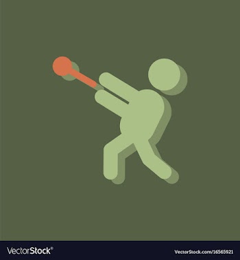 Flat isometric athletics hammer throw summer vector image