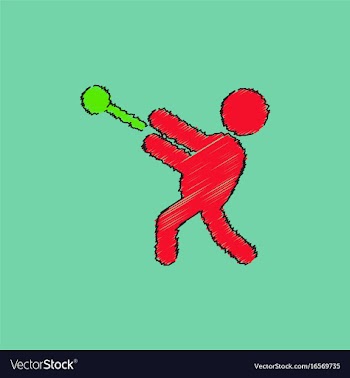 Flat isometric athletics hammer throw summer vector image