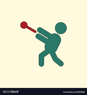 Flat isometric athletics hammer throw summer vector image