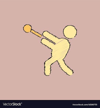 Flat isometric athletics hammer throw summer vector image