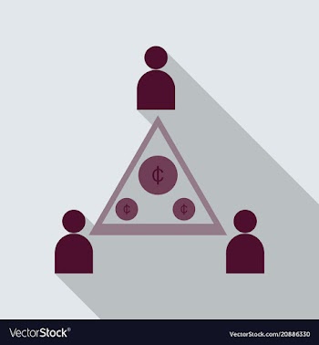 Flat isometric businessman on top of coin pyramid vector image