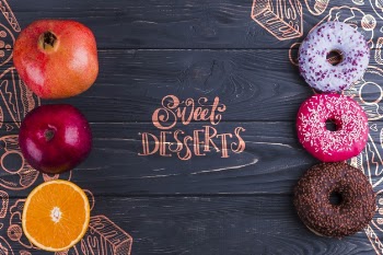 Flat lay composition of healthy and unhealthy food Free Psd