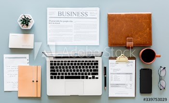 Flat lay of business concept
