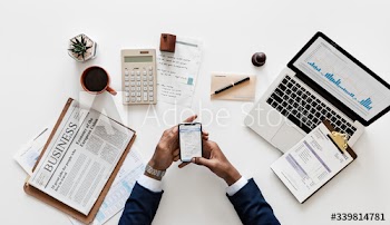 Flat lay of business concept