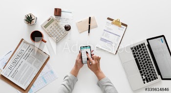 Flat lay of business concept