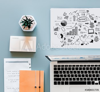 Flat lay of business concept