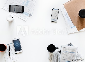 Flat lay of business concept