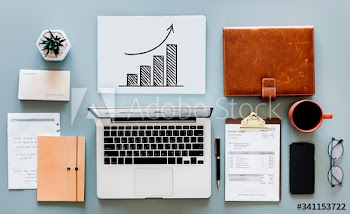 Flat lay of business concept
