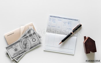 Flat lay of earning money concept