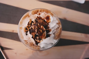 Flat-lay Photography of Dessert Inside of Glass Cup
