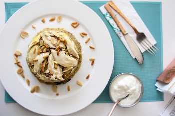 Flat-lay Photography of Pistachio Cake on Plate