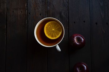 flat lay photography of white teacup
