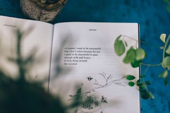 flat lay photography text book page