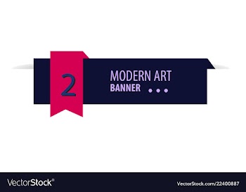 Flat linear promotion ribbon banner scroll price vector image