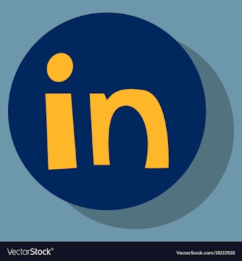 Flat linkedin color icon glossy app icon logo vector image