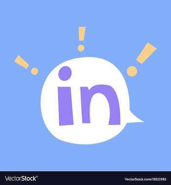 Flat linkedin color icon glossy app icon logo vector image