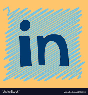 Flat linkedin color icon glossy app icon logo vector image