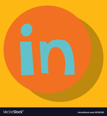 Flat linkedin color icon glossy app icon logo vector image