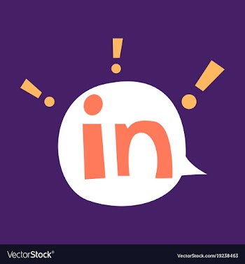 Flat linkedin color icon glossy app icon logo vector image