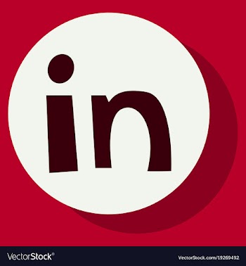 Flat linkedin color icon glossy app icon logo vector image