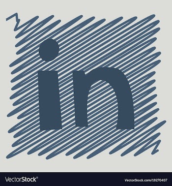 Flat linkedin color icon glossy app icon logo vector image