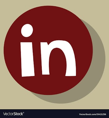 Flat linkedin color icon glossy app icon logo vector image