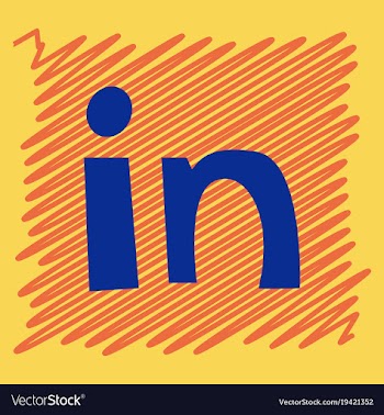 Flat linkedin color icon glossy app icon logo vector image