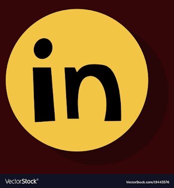 Flat linkedin color icon glossy app icon logo vector image