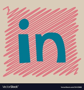 Flat linkedin color icon glossy app icon logo vector image