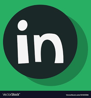 Flat linkedin color icon glossy app icon logo vector image