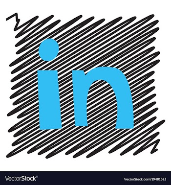 Flat linkedin color icon glossy app icon logo vector image