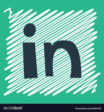 Flat linkedin color icon glossy app icon logo vector image