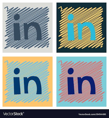 Flat linkedin color icon glossy app icon logo vector image